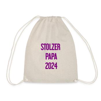 Stolzer Papa 2024 – für frischgebackene Väter - Turnbeutel - Natur - Vorne