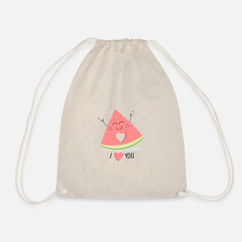 Ich liebe dich Wassermelone - Turnbeutel - Natur