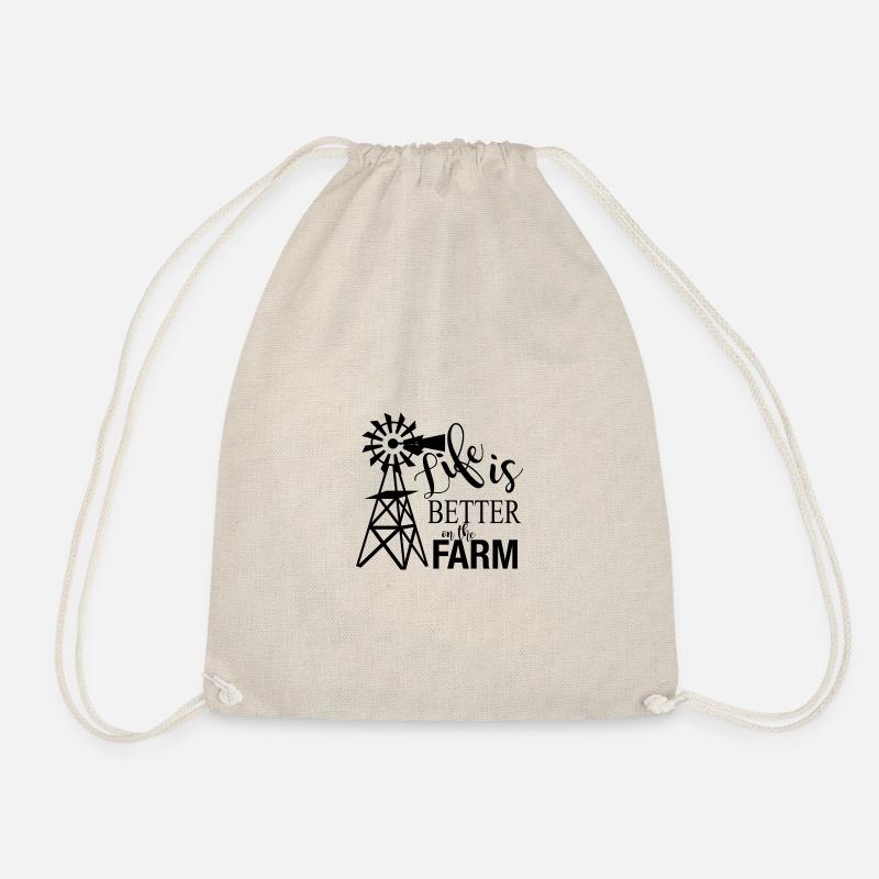 Life is better on the farm - Drawstring Bag - nature