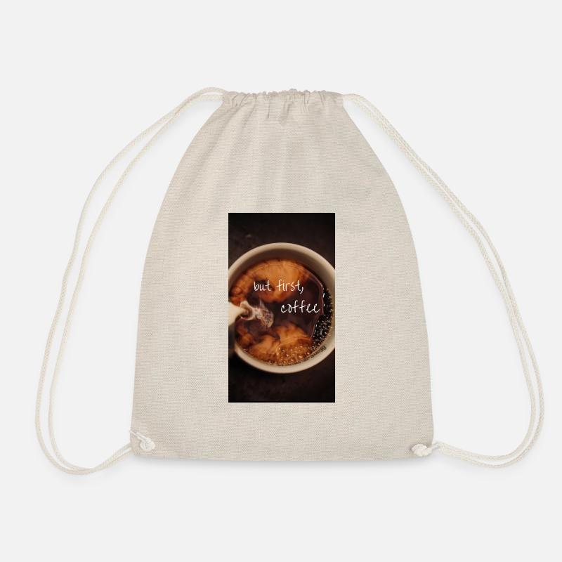 OK, but first coffee - Drawstring Bag - nature