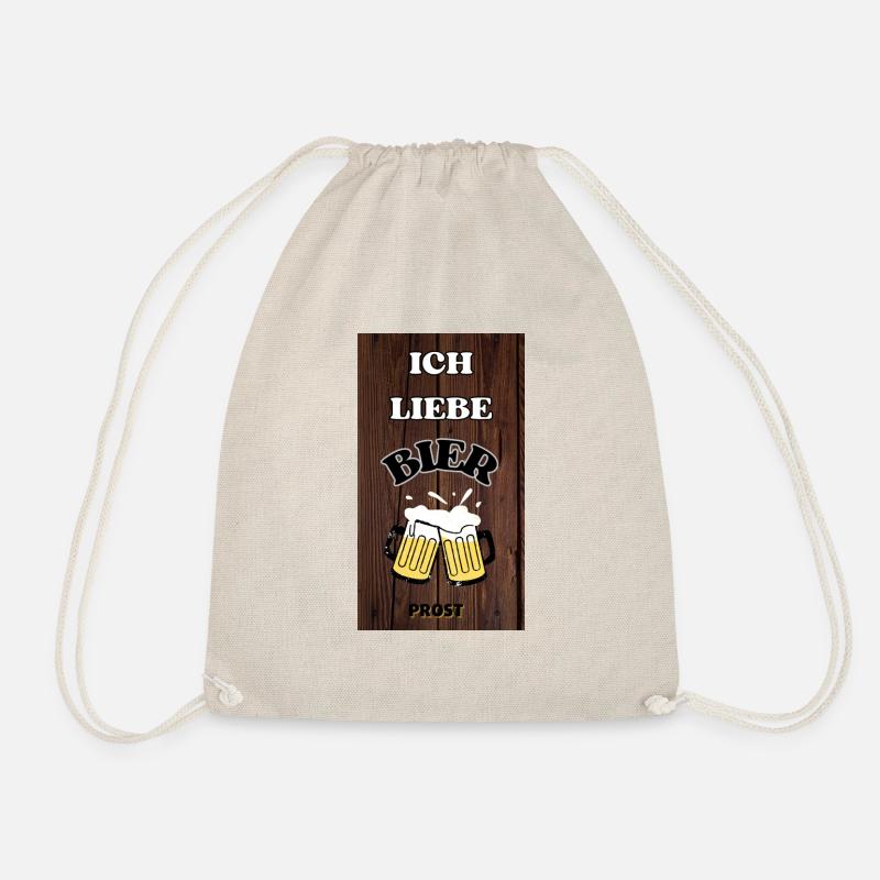 I love beer - Drawstring Bag - nature