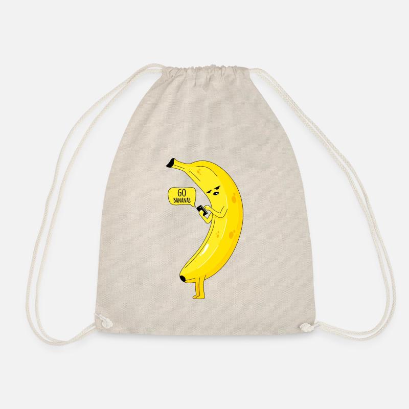 Banana with phone - Drawstring Bag - nature