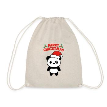 Merry Christmas Panda - Drawstring Bag - nature - Front
