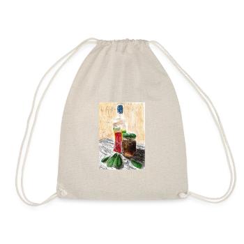 Alcohol and jar of olives - Drawstring Bag - nature - Front