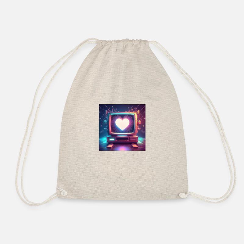 Retro Tech Love - Turnbeutel - Natur