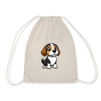 Beagle Hund Comic Baby - Turnbeutel - Natur - Vorne