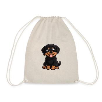 Rottweiler Hund Comic Baby - Turnbeutel - Natur - Vorne