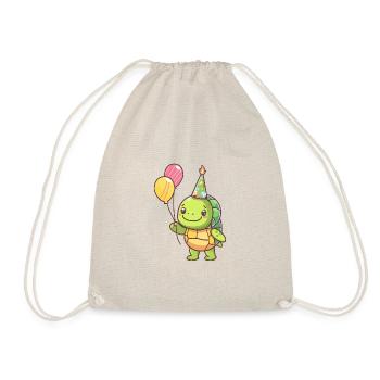 Turtle Birthday Baby - Drawstring Bag - nature - Front