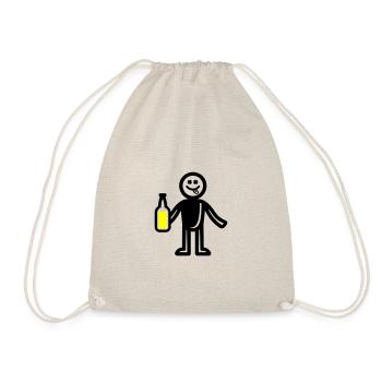 Silhouette buvant de la bière - Sac de sport léger - nature - Devant