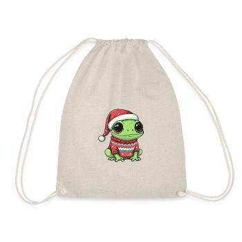 Frosch Weihnachten Comic - Turnbeutel - Natur - Vorne