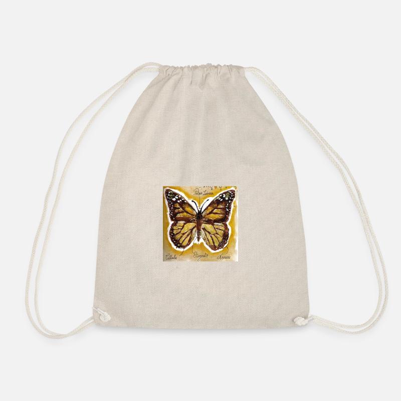 Yellow Watercolor Butterfly - Drawstring Bag - nature