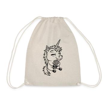 Einhorn trinkt Boba Tee - Turnbeutel - Natur - Vorne