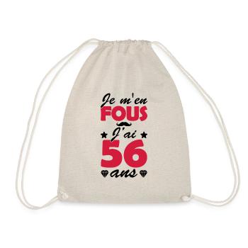 j ai 56 ans / humour anniversaire 56 ans - Sac de sport léger - nature - Devant