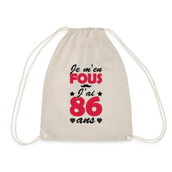 je m en fous j ai 86 ans / t-shirt 86 ans - Sac de sport léger - nature - Devant