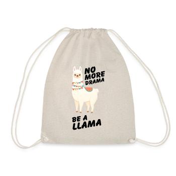 No More Drama Be A Llama - Lama Alpaka Spruch - Turnbeutel - Natur - Vorne