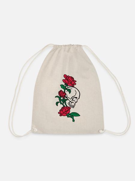 skull and roses es123 - Turnbeutel - Natur