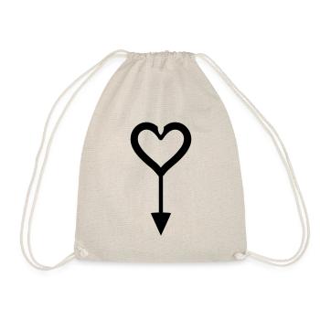 Heart Arrow - Drawstring Bag - nature - Front