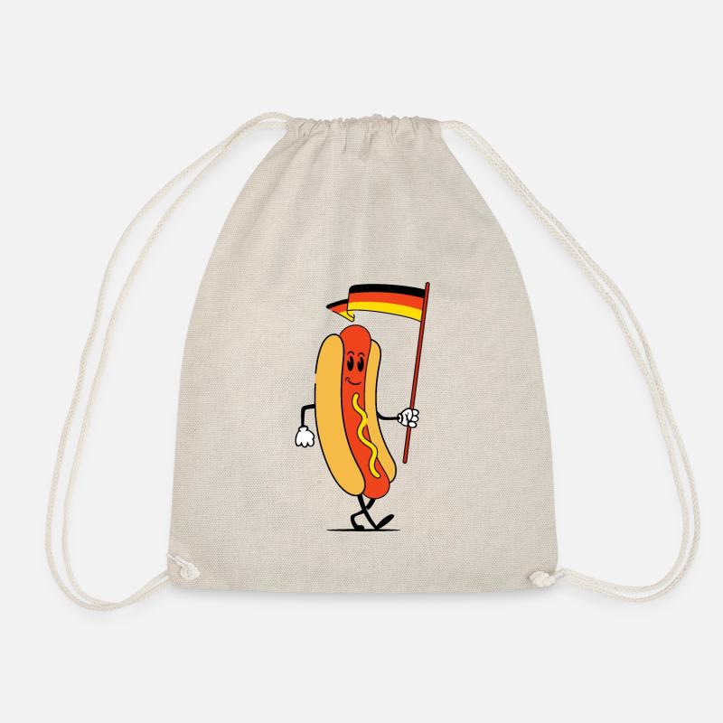 Hot dog with flag - Drawstring Bag - nature