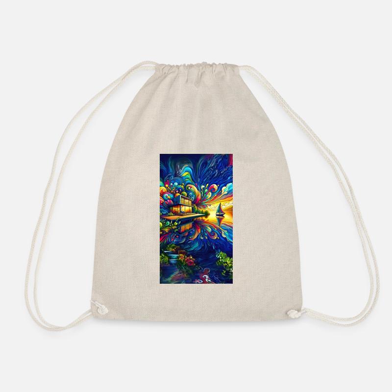 Psychedelic Villa - Drawstring Bag - nature