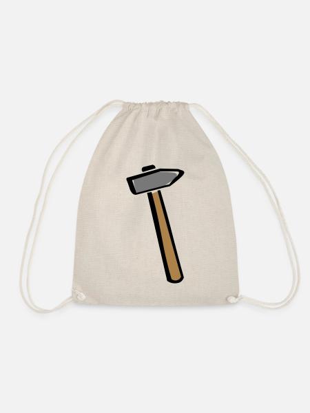 Tool handyman - Werkzeug Handwerker - Hammer - Turnbeutel - Natur