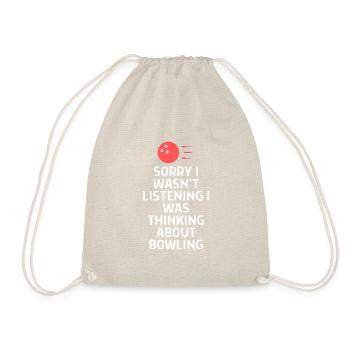 Bowlen Sprüche Bowling Bowler Kegeln Geschenk - Turnbeutel - Natur - Vorne