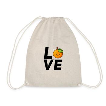 Love Orange Font Train Fruit - Drawstring Bag - nature - Front