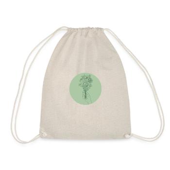 minimalistischer, ästhetischer Blumenstrauß - Turnbeutel - Natur - Vorne