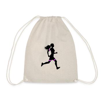 Icône de la femme de la course à pied marathon - Sac de sport léger - nature - Devant