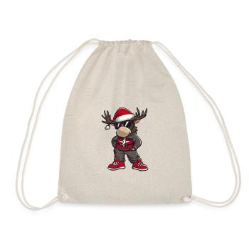 Elch Weihnachten X-Mas - Turnbeutel - Natur - Vorne
