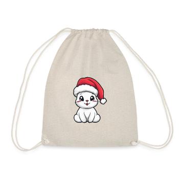 Hase Weihnachten Niedlich - Turnbeutel - Natur - Vorne