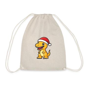 Dinosaur T-Rex Christmas Cute - Drawstring Bag - nature - Front