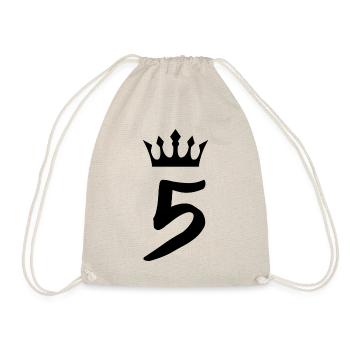 5 Number crown - Drawstring Bag - nature - Front
