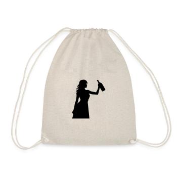 Frau Party Silhouette - Turnbeutel - Natur - Vorne
