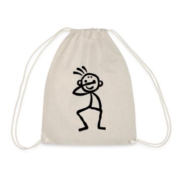 Dabbing Stickman Stich Figure - Turnbeutel - Natur - Vorne