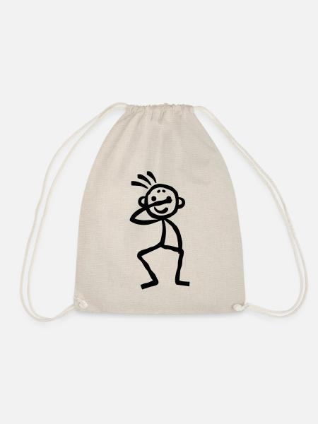 Dabbing Stickman Stich Figure - Turnbeutel - Natur