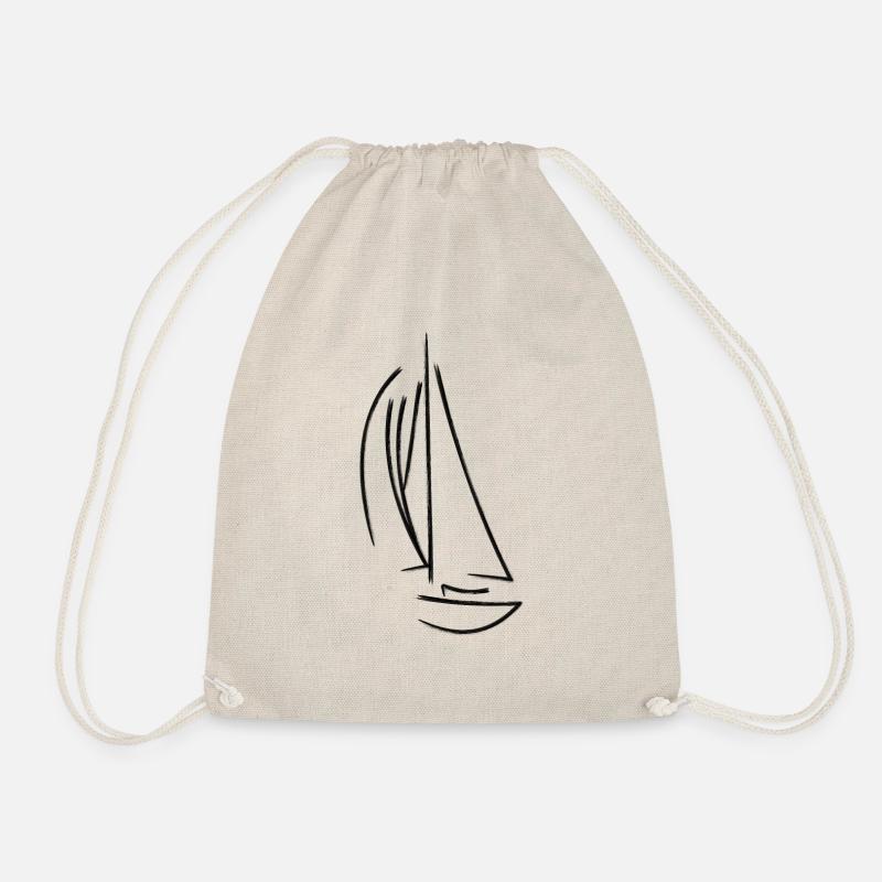 Segelboot Segelsport Schiff Geschenkidee - Turnbeutel - Natur