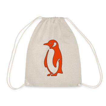 Pinguin Schlichter minimalistischer Stil Rot - Turnbeutel - Natur - Vorne