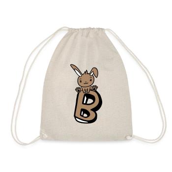 Bunny Letter B Like Bunny Big Alphabet Learning - Drawstring Bag - nature - Front