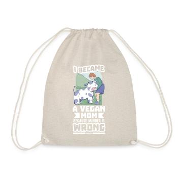 vegan vegetables fruit no meat mom - Drawstring Bag - nature - Front