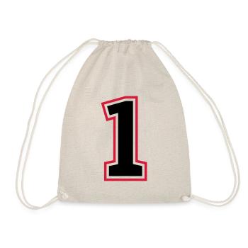 1 number - Drawstring Bag - nature - Front