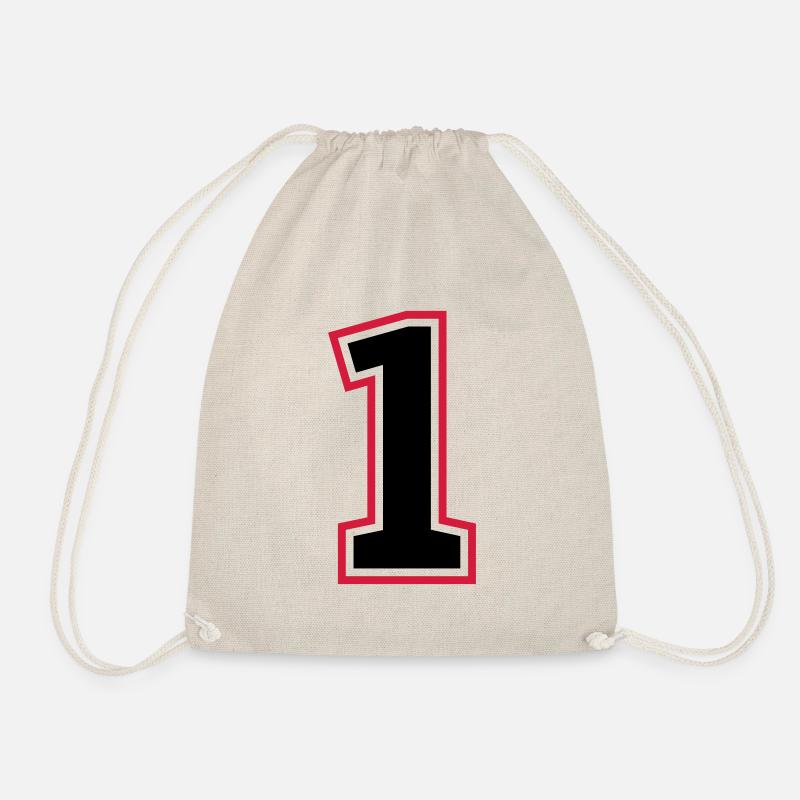 1 number - Drawstring Bag - nature