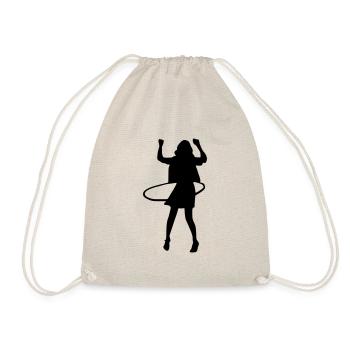 frau hula hoop reifen - Turnbeutel - Natur - Vorne