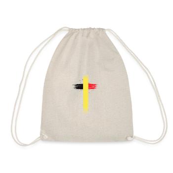 Belgien Flagge Vintage Belgische Fahne Used Look - Turnbeutel - Natur - Vorne