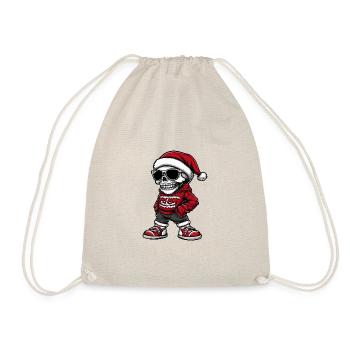 Skelett Weihnachten Ugly Christmas - Turnbeutel - Natur - Vorne