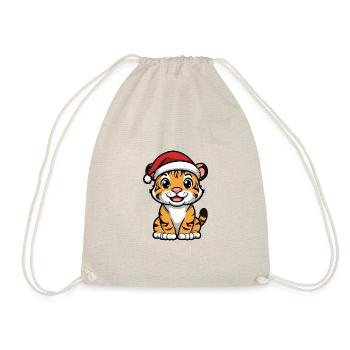 Tiger Weihnachten Niedlich - Turnbeutel - Natur - Vorne