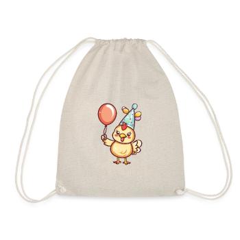 Hahn Geburtstag Baby - Turnbeutel - Natur - Vorne