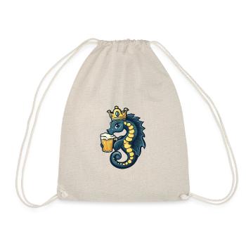 Seahorse Beer Funny - Drawstring Bag - nature - Front