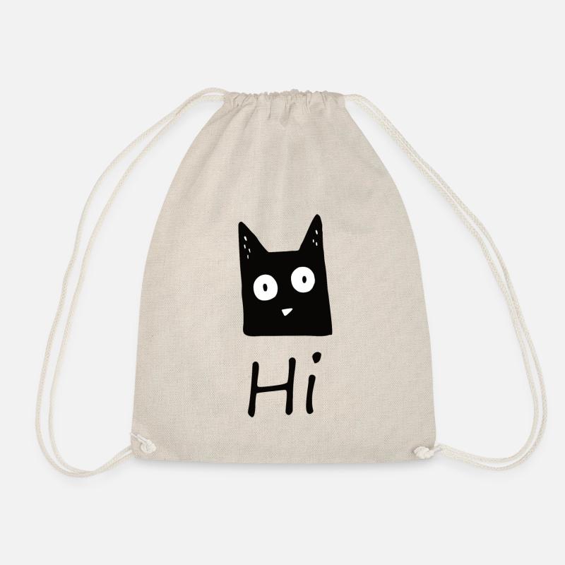 Cat Hi - Drawstring Bag - nature