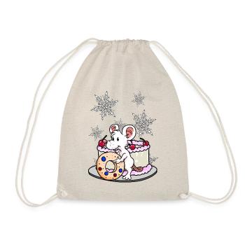 Noël Souris de Noël Snacking Cadeau de Noël - Sac de sport léger - nature - Devant