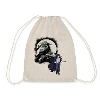 Horror Halloween Raven Swordsman Crow Dark - Drawstring Bag - nature - Front